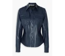 Hill faux leather shirt - Blue