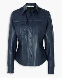 Stella McCartney Hill faux leather shirt - Blue Blue