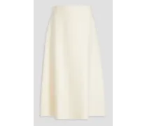 Wool-felt midi skirt - White