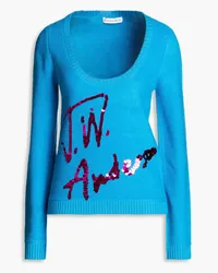 J.W.Anderson Sequin-embellished wool-blend sweater - Blue Blue