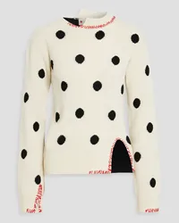 Marni Polka-dot jacquard-knit wool sweater - White White