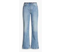 Faded high-rise straight-leg jeans - Blue