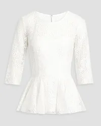 Oscar de la Renta Lace peplum top - White White