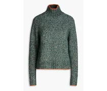 Marled knitted turtleneck sweater - Green