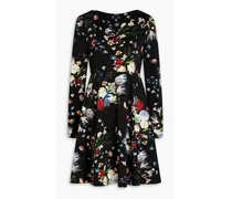 Martine floral-print jersey mini dress - Black