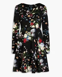 Erdem Martine floral-print jersey mini dress - Black Black