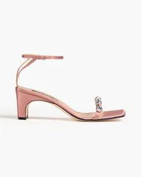 Sergio Rossi Crystal-embellished satin sandals - Pink Pink