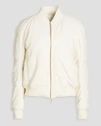 Gentryportofino Quilted pebbled-leather bomber jacket - White White