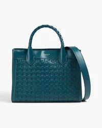 Serapian Lorelei small woven leather tote - Blue Blue