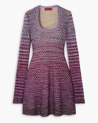 Missoni Embellished crochet-knit mini dress - Purple Purple