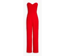 Strapless crepe jumpsuit - Red