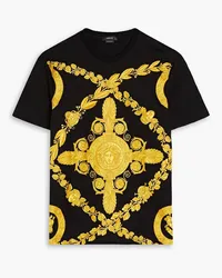 Versace Printed cotton-jersey T-shirt - Yellow Yellow