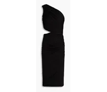 Cassidy one-shoulder cutout ruched jersey dress - Black