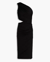 Halston Cassidy one-shoulder cutout ruched jersey dress - Black Black