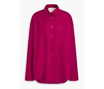Nalia oversized organic cotton-poplin shirt - Purple