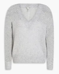 Autumn Cashmere Metallic cashmere-blend sweater - Gray Gray