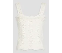 Crocheted cotton top - White