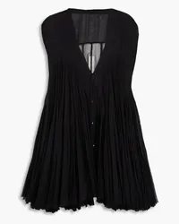 Rick Owens Fluted silk-chiffon vest - Black Black