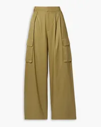 tibi Stella twill wide-leg pants - Green Green