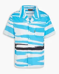 Missoni Printed cotton-poplin shirt - Blue Blue