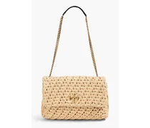 Kira crochet straw shoulder bag - Neutral