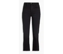 Le High Straight cropped high-rise straight-leg jeans - Black