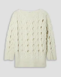 Lafayette148 Open-knit cashmere-blend sweater - White White