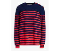 Striped wool and cashmere-blend sweater - Blue