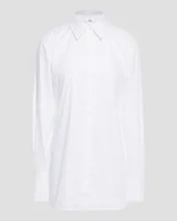 Victoria Beckham Split-back cotton-poplin shirt - White White