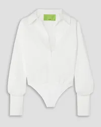 GAUGE81 Aomo cotton-poplin and stretch-jersey bodysuit - White White