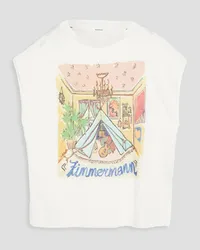 Zimmermann Printed linen-jersey T-shirt - White White