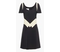 Two-tone silk-cady dress - Black