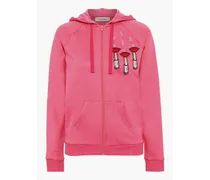 Embellished jersey hoodie - Pink