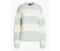 Striped alpaca-blend sweater - Blue