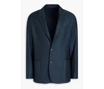 Wool and cashmere-blend flannel blazer - Blue