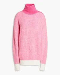 Ganni Mélange wool-blend turtleneck sweater - Pink Pink