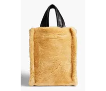 STAND Leia faux shearling tote - Yellow Yellow