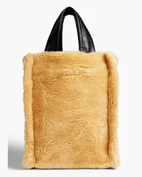 STAND Leia faux shearling tote - Yellow Yellow