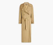 Oversized belted crepe trench coat - Neutral