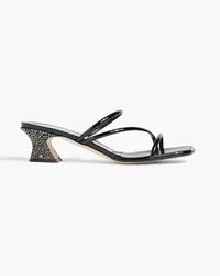 Giuseppe Zanotti Twingo 45 patent-leather mules - Black Black