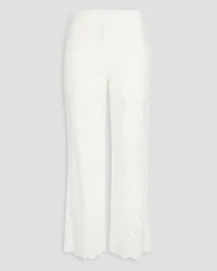 Veronica Beard Riggs broderie anglaise cotton pants - White White