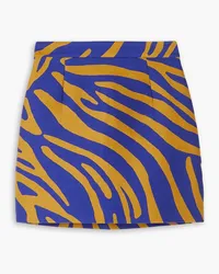 Proenza Schouler Zebra-jacquard cotton and silk-blend mini skirt - Blue Blue