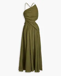 Zimmermann Cutout linen midi dress - Green Green