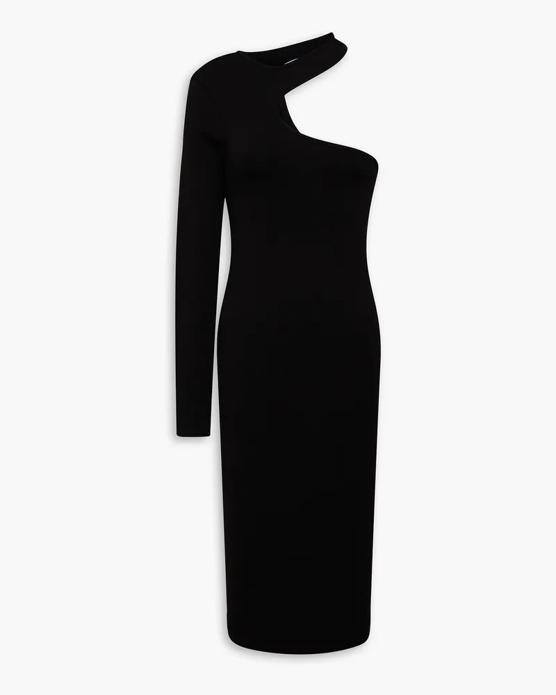Helmut Lang One-shoulder cutout stretch-jersey dress - Black Black