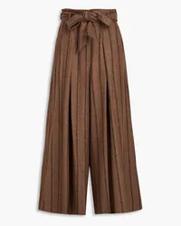 Dolce & Gabbana Striped alpaca-blend felt wide-leg pants - Brown Brown