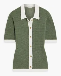 Onia Two-tone linen polo shirt - Green Green