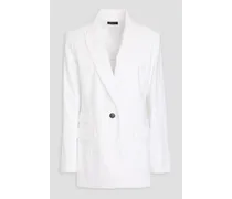 Linen-blend blazer - White