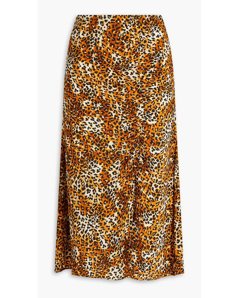 Maje Leopard-print crepe mini skirt - Animal print Animal