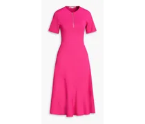 Flared stretch-knit midi dress - Pink