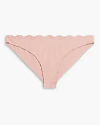 Marysia Santa Barbara textured stretch-crepe mid-rise bikini briefs - Pink Pink